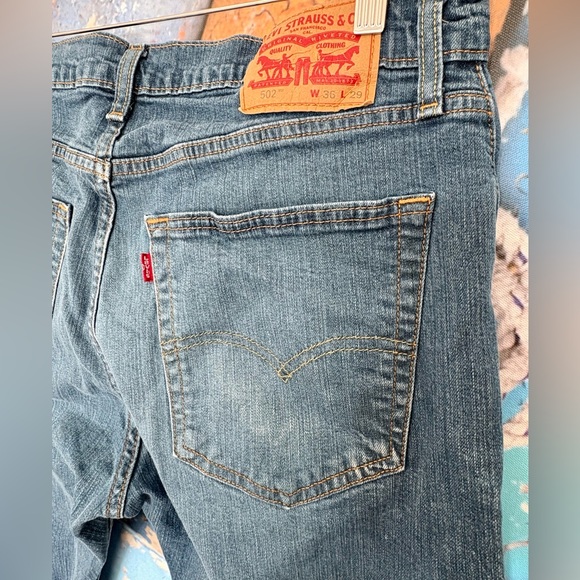 Levi's 502 Tapered Leg Medium Blue Mens Jeans 36/29 - Picture 11 of 13